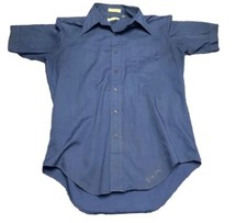 Vintage 60s 70s Streetwear Mens Medium Faded Blank Short Sleeve Button Shirt G2