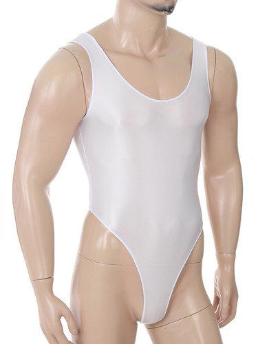 Men's Glossy Deep U Neck Leotard Bodysuit Wrestling Singlet Activewear Leotard - Picture 20 of 110