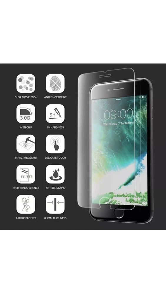 Apple iPhone glass screen protector iphone 7 Plus Pack Of (2) - Image 4 of 4