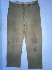 VTG 20S MENS 32 X 28 VICTORIAN BUTTON FLY KHAKI TAN TROUSER PANTS