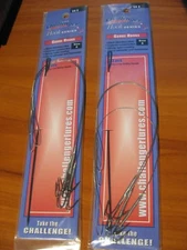 6 Wire Snelled Challenger Gorge Fish Hooks With Baiting Needle - Size 8