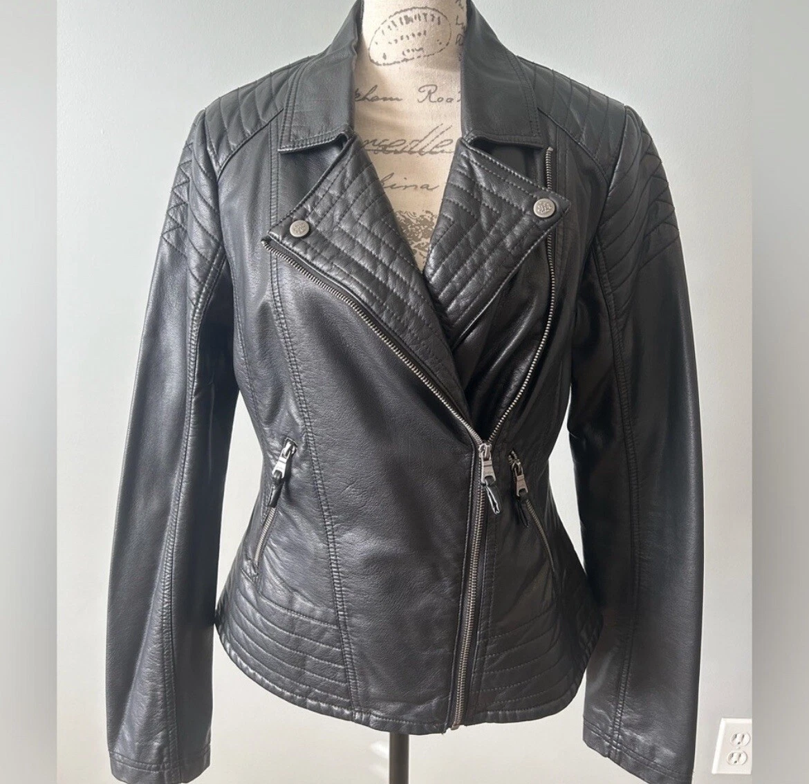 Jessica simpson faux leather jacket clearance