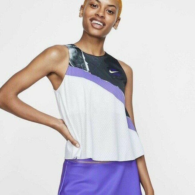 Nike Womens Large L 2-in-1 Tennis Tank NikeCourt AT5408 100 US
