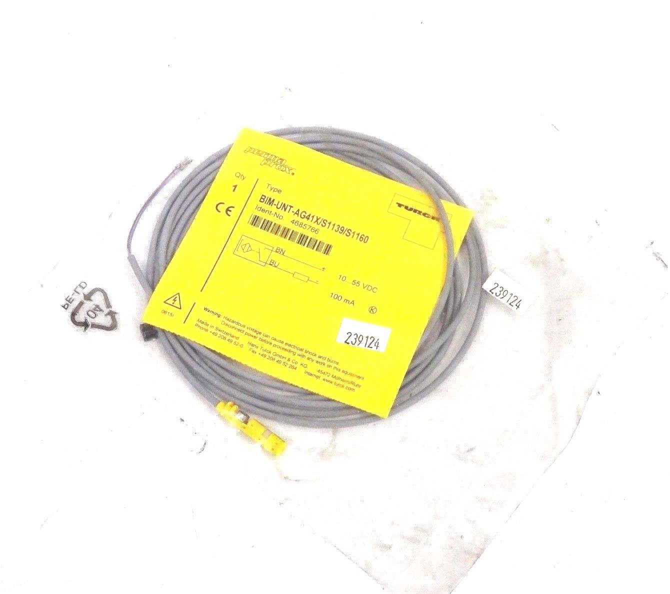 NEW TURCK BIM-UNT-AG41X/S1139/S1160 4685766 PROXIMITY SENSOR