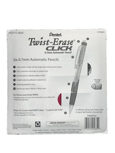 Pentel Twist-Erase Click 0.7mm Automatic Pencil 15 Pack - Picture 2 of 2