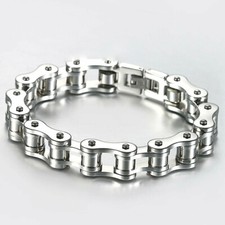 SOLID Stainless Steel Motorcycle Bike Chain Design Bracelet Men's Jewelry New