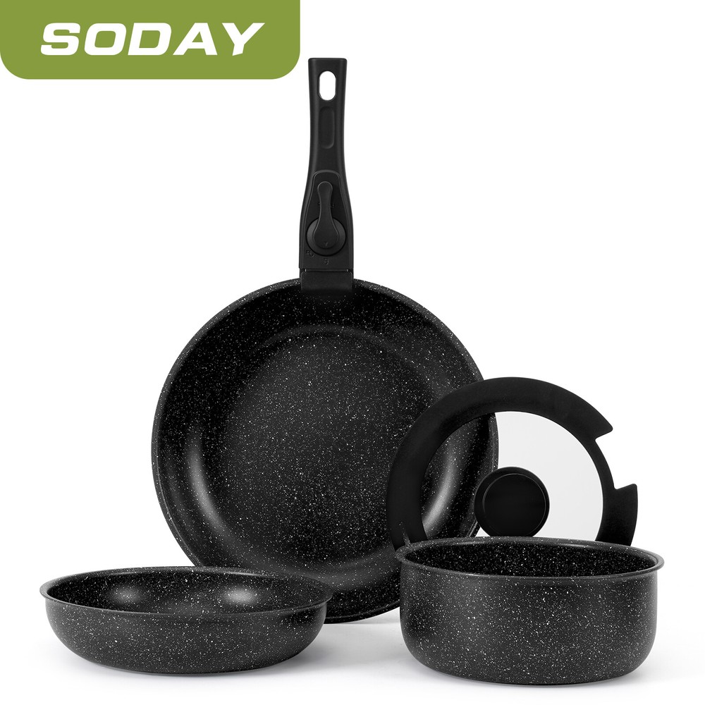 Pots And Pans Set, Nonstick Kitchen Cookware Set With Removable Handle US