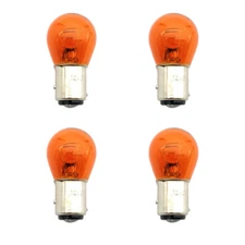 4x New BAY15D Light Bulb Amber Dual Contact Headlight Taillight Turn Signal Lamp