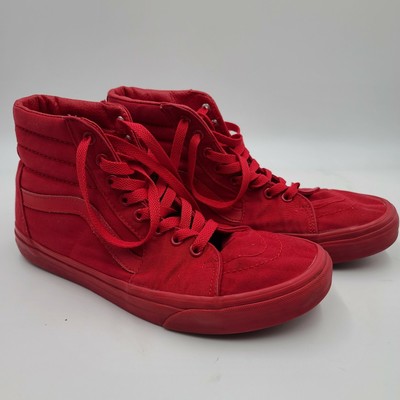 solid red high top vans