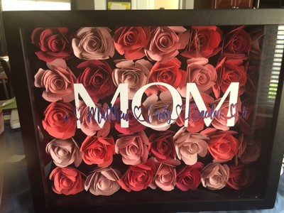 11x 14 Rolled Paper Flowers Shadow Box Personalized Handmade Ebay