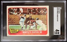 1965 TOPPS WORLD SERIES GM 3 #134 MANTLE'S CLUTCH HR SGC 4 VG-EX POP 109