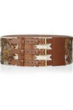 Alexander McQueen Dress Wide sequined leather waist belt
