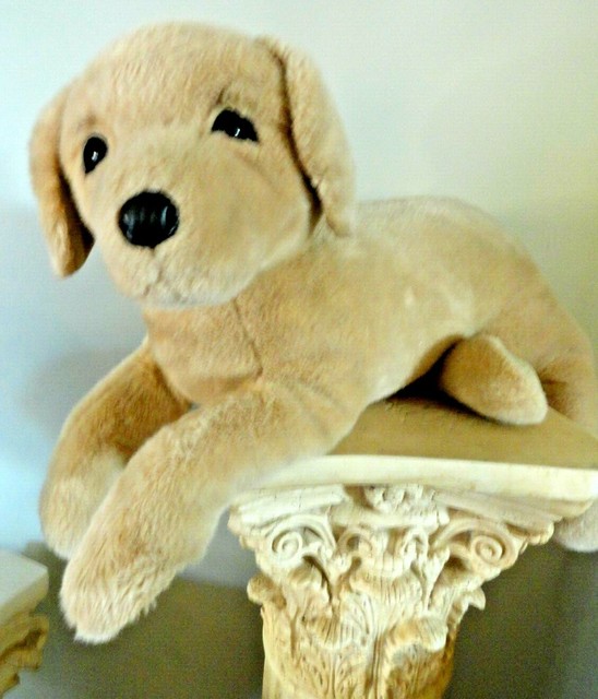 LARGE Douglas GOLDEN LAB DOG LAYING DOWN Plush Stuffed Cuddle Toy REALISTIC 22