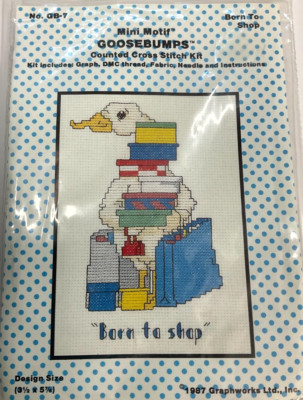 GRAPH WORKS MINI-MOTIF - BORN TO SHOP #BG-7 GOOSEBUMPS COUNTED CROSS STITCH KIT