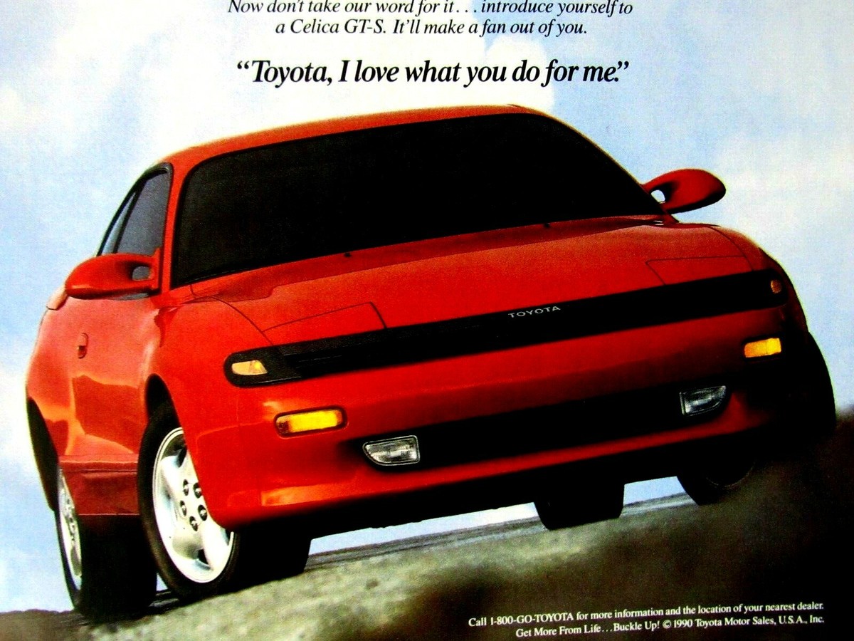 1990 Toyota Celica GT S Vintage Hello Sports Fans Original Print
