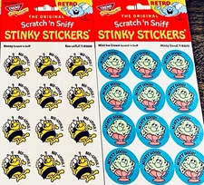 Scratch and Sniff RETRO STICKERS | HONEY bee, MINT ICE CREAM, Minty Good