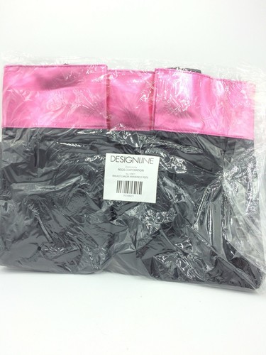 New Regis Designline Breast Cancer Tote Bag Shopper Purse 14 X 11 x 6 Black Pink - Picture 2 of 9