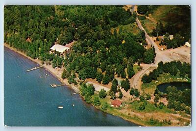 Lake Superior Minnesota MN Postcard Ruttger's Pine Beach Lodge Aerial View c1960