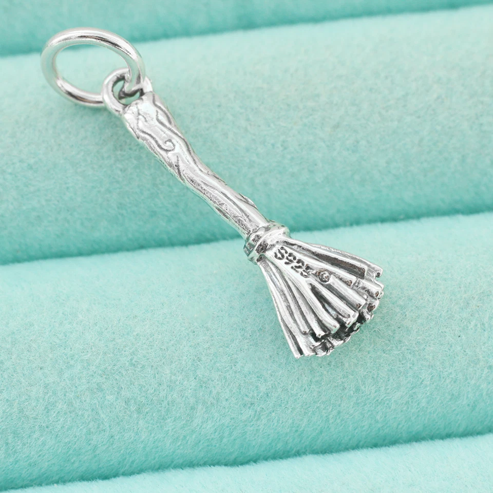 925 Пробы волшебная метла метла подвеска подвеска Besom подарок на Хэллоуин - Изображение 3 из 4