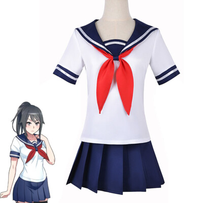 Anime Yandere Simulator Ayano Aishi Cosplay Costumes Girls School JK Uniform