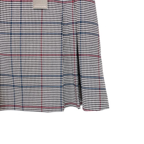 Oasis Black Blue Pink Houndstooth Check Side Pleat Mini Skirt - Size 16 NEW - Picture 4 of 13