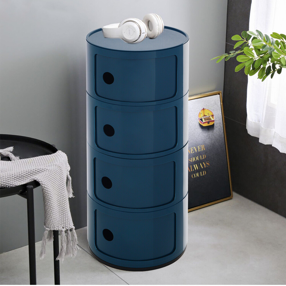 CYLINDER CABINET ROUND CUPBOARD DRAWER ABS STORAGE UNIT BATHROOM ...