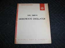 Genuine General Radio Company Type 1360-B Microwave Oscillator Manual