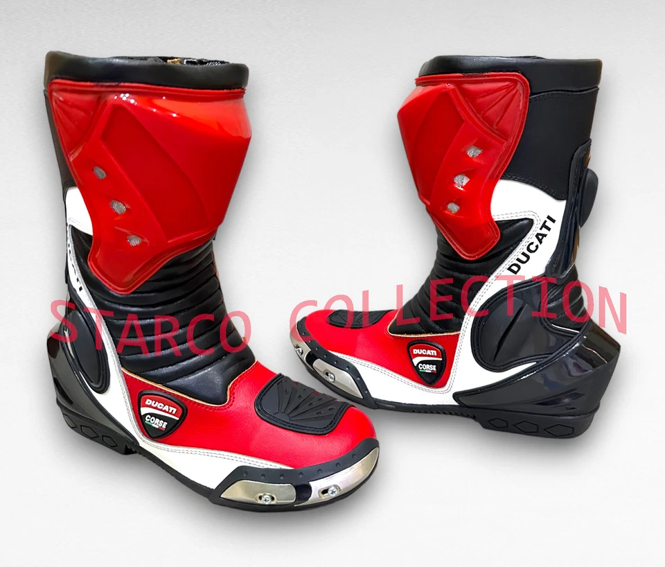 New Mens Ducati Motorbike original Leather Shoes Riding Motorcycle Racing Boots - Image 2 of 4