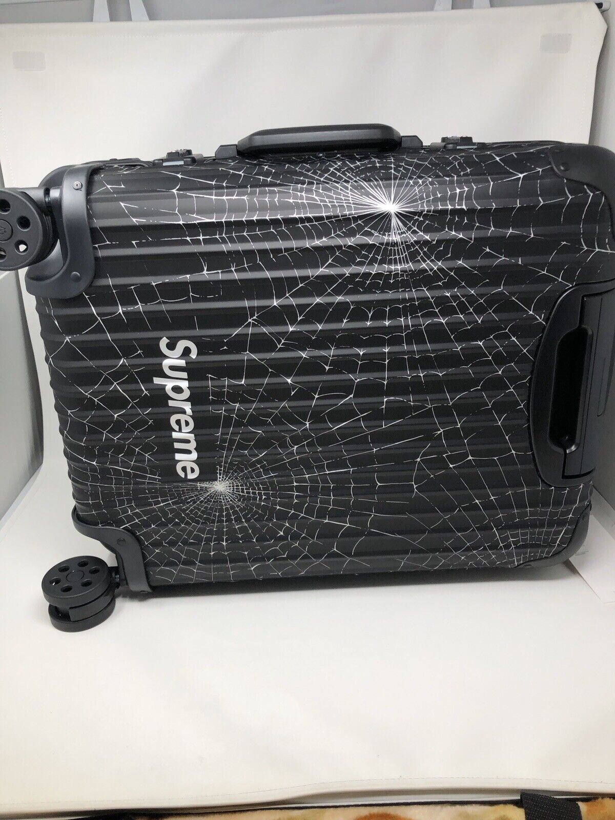 Supreme RIMOWA Cabin Plus Black Suitcase Luggage Bag 49L Spider Web FW19 NWT