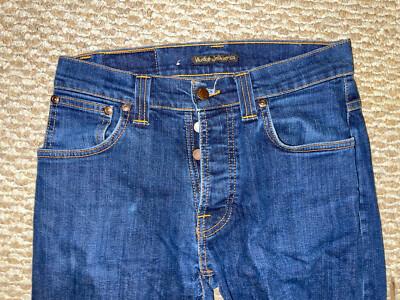MEN'S NUDIE AVERAGE JOE ORGANIC DENIM STRETCH DARK WASH SKINNY