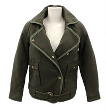 Womens Zadig & Voltaire Jacket Short Khaki Green Buttoned Womenswear Size Small