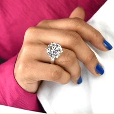 RARE 12 Ct Certified White Diamond Solitaire Ring-No Tarrif.