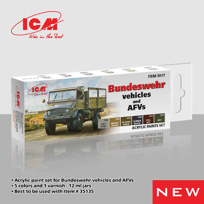 ICM 3017   Acrylic paint set for Bundeswehr vehicles and AFVs