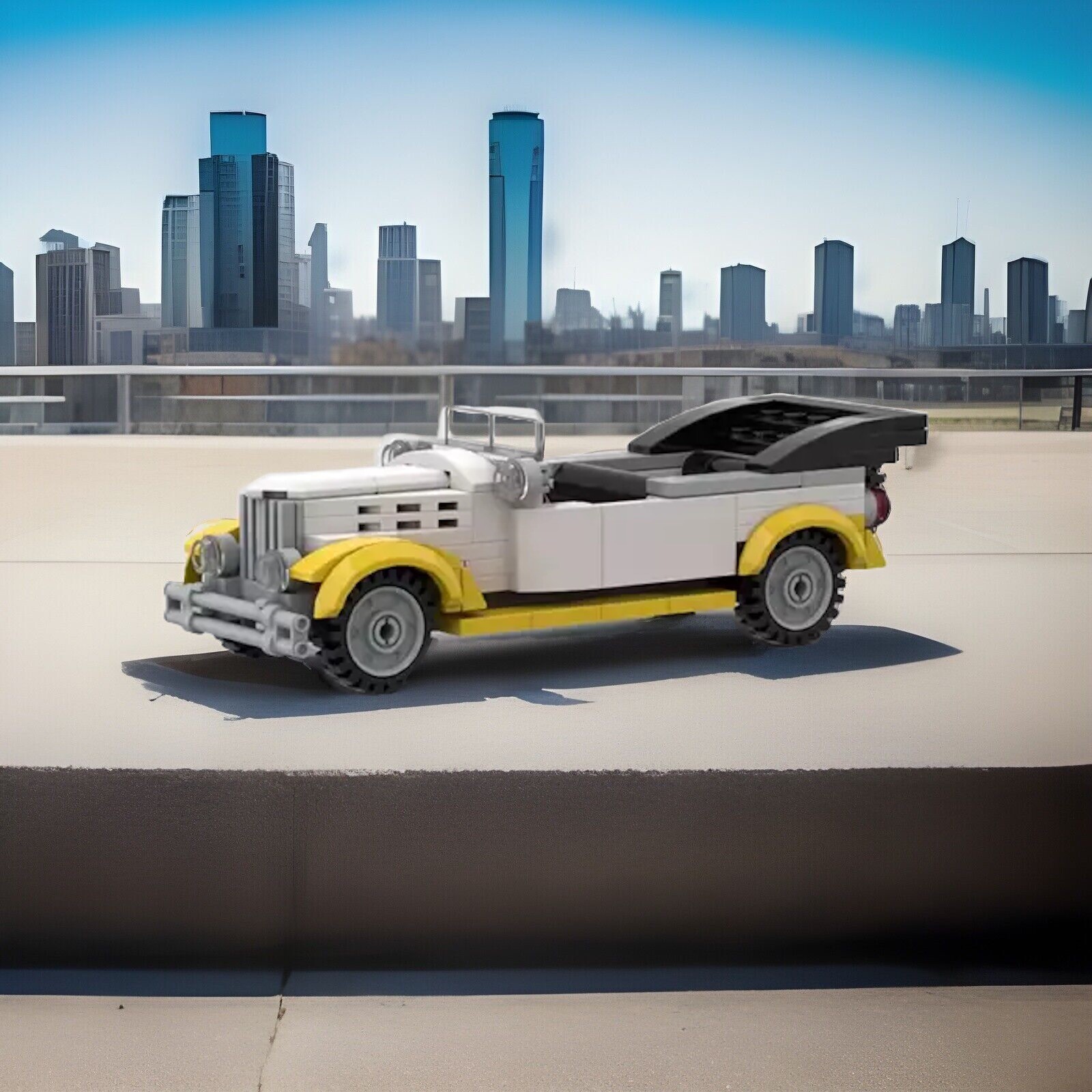 MOC City Old Car Vehicle Model Building Block Set