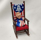 Vintage Betsy Ross Figurine sewing the flag Bicentennial Bell Hong Kong 3.5"