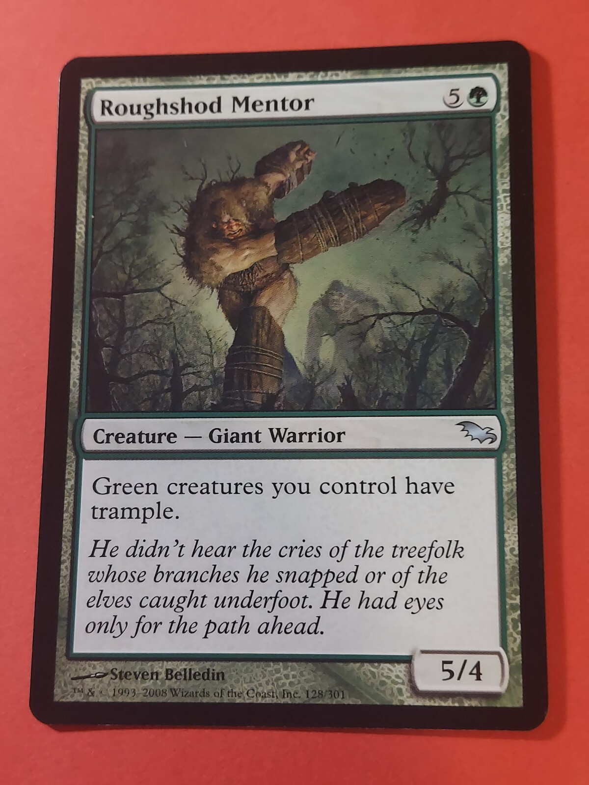 2008 Magic The Gathering Shadowmoor #128 Roughshod Mentor, UC, Green, NF, cd3