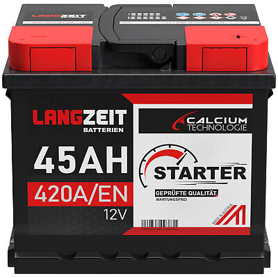 Car Battery 12V 45Ah 420A/EN Starter Battery Replaces 44Ah 42Ah 40AH 46AH  47Ah