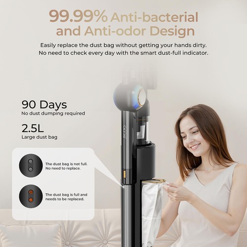 JIGOO V700 Akku Staubsauger Sauger 480W/33KPa Handstaubsauger Akkusauger 3 Modi - Bild 13 von 18