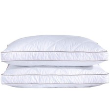 Goose Feather Down Pillows Set of 2 Hotel Quality Gusseted Standard Queen