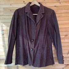 VTG 1970s Blazer Corduroy Brown Covered Buttons Academia Grandpa Medium Retro