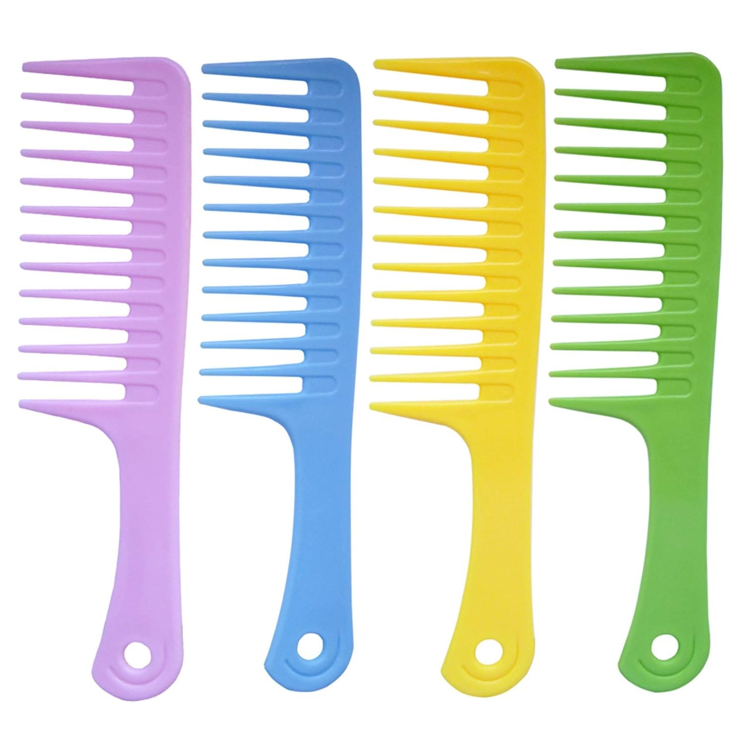 4 Pcs Wide Tooth Detangling Brush Set - Curl Comb, 9.45x2.36 Inch (Pack of 4) 