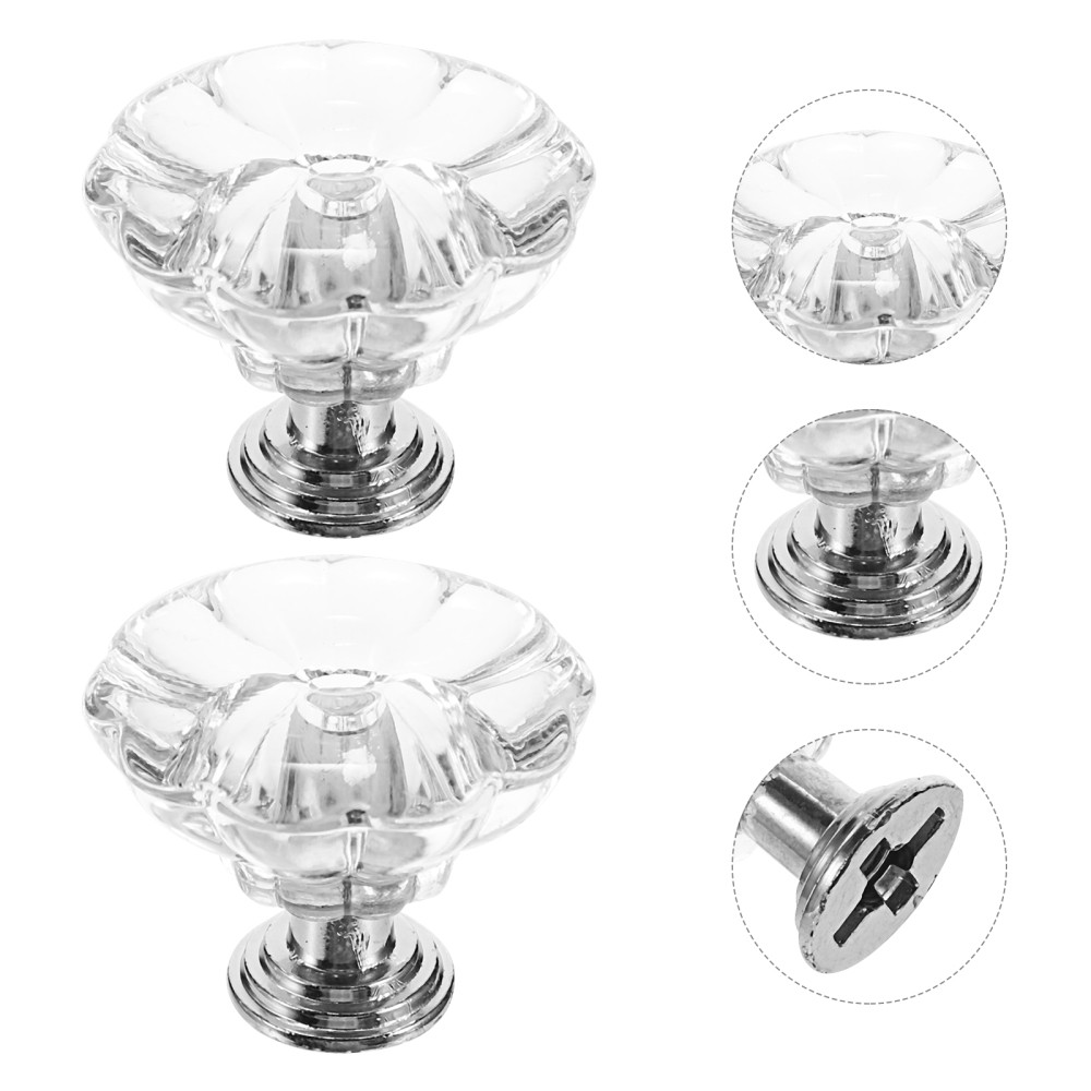 6-Pack Crystal Clear Drawer Knobs for Bedside Tables & Cabinets