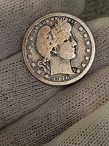 Fine Detail 1916 D Mint Silver Barber Quarter.   Lot010