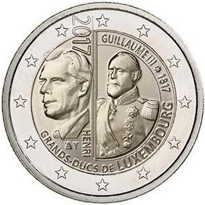 Luxembourg 2 Euros Commémo. 2017 - 200 ans Guillaume III - Coincard