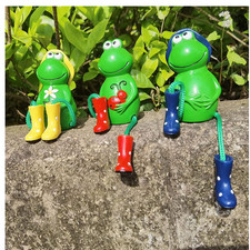 Gartenfigur Frosch Deko 3 Stück Harz Statue Außen