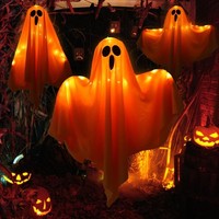 Halloween Deko Geister 3 StüCk HäNgend Mit Licht Led FüR Innen AußEn Garten