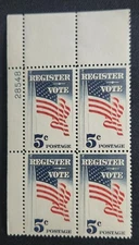 US Scott 1249 - Register And Vote - MNH - 1964 Issue - Plate Block of 4