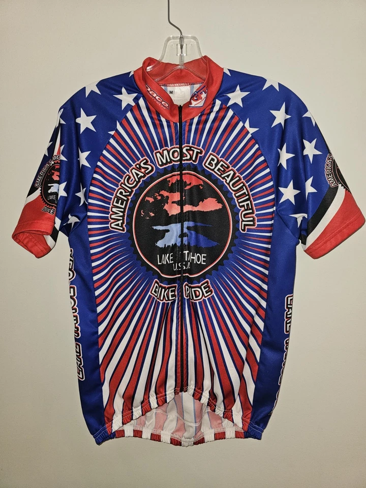 Camiseta deportiva Americas Most Beautiful Lake Tahoe para paseo en bicicleta mediana con logotipo gráfico para hombre Foto 3 de 4