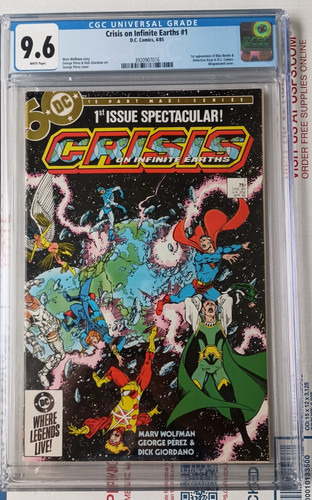 Crisis on Infinite Earths #1 CGC 9.6 1st Blue Beatle &Detective Karp in DCU key