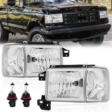 For 1987-1991 Ford Bronco F150 F250 F350 F450 Halogen Headlights Set Lhrh